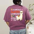Llama Learning T Shirt Teachers Students Alpaca Lovers Women's Comfort Colors T-Shirt Back Print Berry