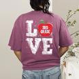 LOVE Apple 3rd Grade Teacher Student School Women's Comfort Colors T-Shirt Back Print Berry LOVE Apple 3rd Grade Teacher Student School Women's Comfort Colors T-Shirt Back Print Berry