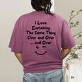 I Love Explaining The Same Thing Teacher Lie Party Women's Comfort Colors T-Shirt Back Print Berry I Love Explaining The Same Thing Teacher Lie Party Women's Comfort Colors T-Shirt Back Print Berry