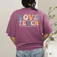 Love First Teach Second School Teacher Appreciation Women's Comfort Colors T-Shirt Back Print Berry