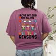 Love Job For Little Reasons Daycare Teacher Graphic Women's Comfort Colors T-Shirt Back Print Berry