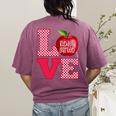 Love Kindergarten Cute Apple School Teacher Women's Comfort Colors T-Shirt Back Print Berry Love Kindergarten Cute Apple School Teacher Women's Comfort Colors T-Shirt Back Print Berry