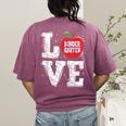 LOVE Kindergarten Teacher Student School Apple Women's Comfort Colors T-Shirt Back Print Berry