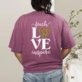 Love Leopard Print Teacher Cheetah School Inspire Teach Women's Comfort Colors T-Shirt Back Print Berry Love Leopard Print Teacher Cheetah School Inspire Teach Women's Comfort Colors T-Shirt Back Print Berry