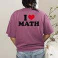I Love Math Teacher Women's Comfort Colors T-Shirt Back Print Berry I Love Math Teacher Women's Comfort Colors T-Shirt Back Print Berry