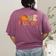 Love Preschool Happy Fall Thanksgiving Women Teacher Women's Comfort Colors T-Shirt Back Print Berry Love Preschool Happy Fall Thanksgiving Women Teacher Women's Comfort Colors T-Shirt Back Print Berry