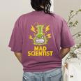Mad Scientist Kids Youth Adult Science Teacher Chemistry Women's Comfort Colors T-Shirt Back Print Berry