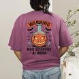 Mad Scientist Pumpkin Science Teacher Halloween Costume Kids Women's Comfort Colors T-Shirt Back Print Berry Mad Scientist Pumpkin Science Teacher Halloween Costume Kids Women's Comfort Colors T-Shirt Back Print Berry