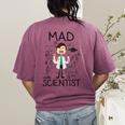 Mad Scientist Shirt Kids Boys Youth Science Teacher Women's Comfort Colors T-Shirt Back Print Berry