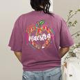Maestra Pencil Spanish Teacher Bilingual 100 Days Of School Women's Comfort Colors T-Shirt Back Print Berry