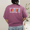 Maestra Teacher Spanish Back To School First Day Of School Women's Comfort Colors T-Shirt Back Print Berry
