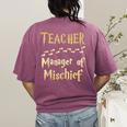 Magical Teacher Manager Of Mischief Birthday Family Party Women's Comfort Colors T-Shirt Back Print Berry