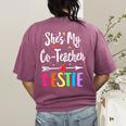Matching Co-Teacher Best Friend She's My Bestie Work Team Women's Comfort Colors T-Shirt Back Print Berry