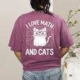Math And Cats Apparel For Teachers Students Cat Lovers Women's Comfort Colors T-Shirt Back Print Berry Math And Cats Apparel For Teachers Students Cat Lovers Women's Comfort Colors T-Shirt Back Print Berry