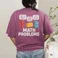 Math Problems Symbols Teacher Back To School Girl Boy Women's Comfort Colors T-Shirt Back Print Berry