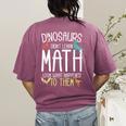 Math Teacher Dinosaurs Didn't Learn Math Mathematics Women's Comfort Colors T-Shirt Back Print Berry