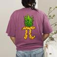 Math Teacher Hawaiian Shirts Pineapple Pi Day Symbol Women's Comfort Colors T-Shirt Back Print Berry