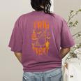 Math Teacher Nerd Student Halloween Trig Or Treat Women's Comfort Colors T-Shirt Back Print Berry