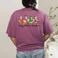 Very Merry Teacher Christmas Goose Silly Holiday Party Women's Comfort Colors T-Shirt Back Print Berry