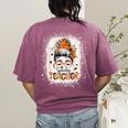Messy Bun Spooky Teacher Bleached Halloween Teachers Women's Comfort Colors T-Shirt Back Print Berry Messy Bun Spooky Teacher Bleached Halloween Teachers Women's Comfort Colors T-Shirt Back Print Berry