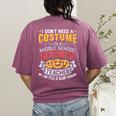 Middle School Science Teacher Halloween Costume For Men Women Women's Comfort Colors T-Shirt Back Print Berry
