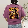 Mona Lisa Pumpkin Halloween Art Teacher Witchy Women Kids Women's Comfort Colors T-Shirt Back Print Berry Mona Lisa Pumpkin Halloween Art Teacher Witchy Women Kids Women's Comfort Colors T-Shirt Back Print Berry