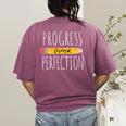 Motivational Progress Over Perfection Back To School Teacher Women's Comfort Colors T-Shirt Back Print Berry Motivational Progress Over Perfection Back To School Teacher Women's Comfort Colors T-Shirt Back Print Berry