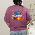 Ms Johnson Personalized Name Back To School Teacher For Men Women Kids Women's Comfort Colors T-Shirt Back Print Berry