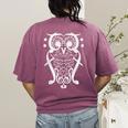 Music Note Owl Shirt Musicians Teacher Birthday Bird Women's Comfort Colors T-Shirt Back Print Berry
