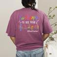 Music Teacher So Happy To See Your Face Back To School Women's Comfort Colors T-Shirt Back Print Berry