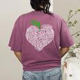NC Red For Ed North Carolina Proud Teacher Apple T-Shirt Women's Comfort Colors T-Shirt Back Print Berry