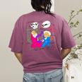 Nerdy Pythagoras Fighting Over C Squared Math Teacher Women's Comfort Colors T-Shirt Back Print Berry