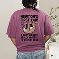 Newtons First Law Physics Jokes Science Teacher Women's Comfort Colors T-Shirt Back Print Berry Newtons First Law Physics Jokes Science Teacher Women's Comfort Colors T-Shirt Back Print Berry