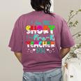 I Am Not Short I Am Pre-K Teacher Size Teacher For Men Women Kids Women's Comfort Colors T-Shirt Back Print Berry