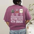 Nothing Beats 4th Grade Back To School Kids Teachers Women's Comfort Colors T-Shirt Back Print Berry
