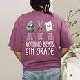 Nothing Beats 6th Grade Back To School Kids Teachers Women's Comfort Colors T-Shirt Back Print Berry Nothing Beats 6th Grade Back To School Kids Teachers Women's Comfort Colors T-Shirt Back Print Berry