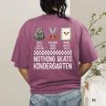Nothing Beats Kindergarten Back To School Kids Teacher Women's Comfort Colors T-Shirt Back Print Berry