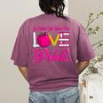In October We Wear Pink Love Teacher Breast Cancer Awareness Women's Comfort Colors T-Shirt Back Print Berry In October We Wear Pink Love Teacher Breast Cancer Awareness Women's Comfort Colors T-Shirt Back Print Berry