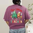 One Merry Teacher Groovy Christmas Tree Pjs Xmas Teacher Women's Comfort Colors T-Shirt Back Print Berry One Merry Teacher Groovy Christmas Tree Pjs Xmas Teacher Women's Comfort Colors T-Shirt Back Print Berry