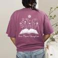 One-More Chapter Wildflower Reading Teacher Library Bookish Women's Comfort Colors T-Shirt Back Print Berry
