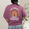 One Thankful Math Teacher Leopard Rainbow Thanksgiving Women's Comfort Colors T-Shirt Back Print Berry One Thankful Math Teacher Leopard Rainbow Thanksgiving Women's Comfort Colors T-Shirt Back Print Berry
