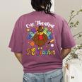 One Thankful PE Teacher Turkey Thanksgiving -Adults & Kids Classic Fit Polyester 100 Short Sleeve Women's Comfort Colors T-Shirt Back Print Berry