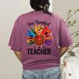 One Thankful Teacher Thanksgiving TurkeyCute Pencil Women's Comfort Colors T-Shirt Back Print Berry One Thankful Teacher Thanksgiving TurkeyCute Pencil Women's Comfort Colors T-Shirt Back Print Berry