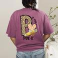 P Is For Pre K Teacher Leopard First Day Of School For Men Women Girls Kids Women's Comfort Colors T-Shirt Back Print Berry P Is For Pre K Teacher Leopard First Day Of School For Men Women Girls Kids Women's Comfort Colors T-Shirt Back Print Berry