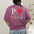 P Is For Preschool Teacher Student Back To School Women's Comfort Colors T-Shirt Back Print Berry P Is For Preschool Teacher Student Back To School Women's Comfort Colors T-Shirt Back Print Berry