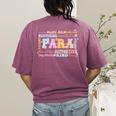 Paraprofessional Back To School Paraeducator Para Teacher Women's Comfort Colors T-Shirt Back Print Berry