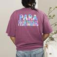 Paraprofessional Groovy Back To School Cute Teachers Women Women's Comfort Colors T-Shirt Back Print Berry