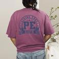 PE Teacher Living That PE Life Physical Education Teacher Women's Comfort Colors T-Shirt Back Print Berry