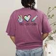 Peace Love Learn Tie Dye Teacher Kids 100th Days Of School Women's Comfort Colors T-Shirt Back Print Berry Peace Love Learn Tie Dye Teacher Kids 100th Days Of School Women's Comfort Colors T-Shirt Back Print Berry