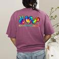 Peace Love Physical Education Tie Dye Sports PE Teacher Women's Comfort Colors T-Shirt Back Print Berry